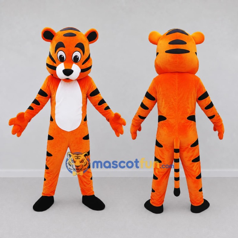Custom Orange Black and White Tiger Mascot Costume Adult Full Body Suit for Wildlife Events Custom Orange Black and White Tiger Mascot Costume Adult Full Body Suit for Wildlife Events