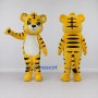 Custom Yellow Black and White Tiger Mascot Costume Adult Full Body Suit for Children's Parties