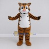 Custom Brown Black and White Tiger Mascot Costume Adult Full Body Suit for Wildlife Events Custom Brown Black and White Tiger Mascot Costume Adult Full Body Suit for Wildlife Events