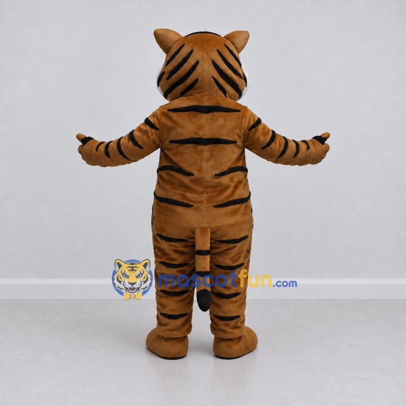 Custom Brown Black and White Tiger Mascot Costume Adult Full Body Suit for Wildlife Events Custom Brown Black and White Tiger Mascot Costume Adult Full Body Suit for Wildlife Events