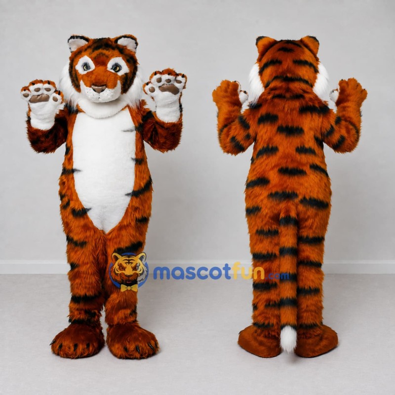Custom Orange Black and White Tiger Mascot Costume Adult Full Body Suit for Wildlife Events Custom Orange Black and White Tiger Mascot Costume Adult Full Body Suit for Wildlife Events