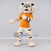 Custom White Black and Orange Tiger in T-Shirt Mascot Costume Adult Full Body Suit for Sports Events Custom White Black and Orange Tiger in T-Shirt Mascot Costume Adult Full Body Suit for Sports Events