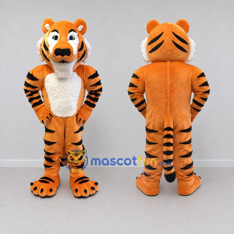 Custom Orange Black and White Tiger Mascot Costume Adult Full Body Suit for Wildlife Events Custom Orange Black and White Tiger Mascot Costume Adult Full Body Suit for Wildlife Events