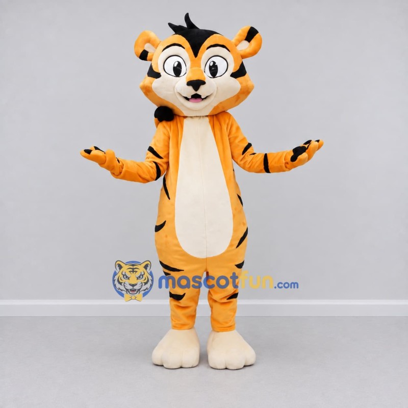 Custom Yellow Black and Cream Tiger Mascot Costume Adult Full Body Suit for Children's Parties Custom Yellow Black and Cream Tiger Mascot Costume Adult Full Body Suit for Children's Parties