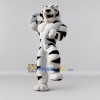 Custom White and Black Muscular White Tiger Mascot Costume Adult Full Body Suit for Sports Events Custom White and Black Muscular White Tiger Mascot Costume Adult Full Body Suit for Sports Events