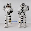 Custom White and Black Muscular White Tiger Mascot Costume Adult Full Body Suit for Sports Events Custom White and Black Muscular White Tiger Mascot Costume Adult Full Body Suit for Sports Events