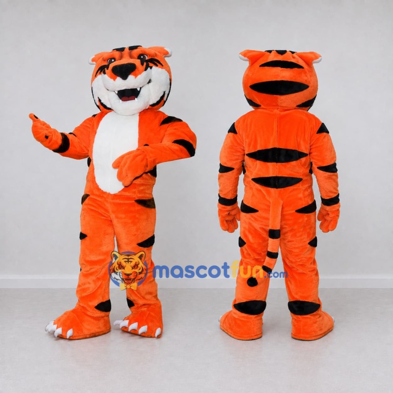 Custom Orange Black and White Tiger Mascot Costume Adult Full Body Suit for Wildlife Events Custom Orange Black and White Tiger Mascot Costume Adult Full Body Suit for Wildlife Events