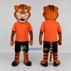 Custom Orange and Black Tiger in Sportswear Mascot Costume Adult Full Body Suit for Sports Events