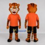 Custom Orange and Black Tiger in Sportswear Mascot Costume Adult Full Body Suit for Sports Events