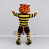 Custom Orange Yellow and Black Tiger in Striped Jersey Mascot Costume Adult Full Body Suit for Sports Events Custom Orange Yellow and Black Tiger in Striped Jersey Mascot Costume Adult Full Body Suit for Sports Events