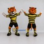 Custom Orange Yellow and Black Tiger in Striped Jersey Mascot Costume Adult Full Body Suit for Sports Events