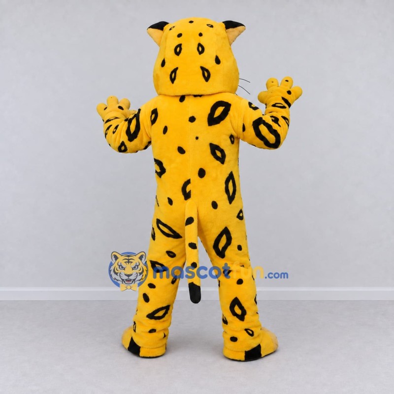 Custom Yellow and Black Leopard Mascot Costume Adult Full Body Suit for Wildlife Events Custom Yellow and Black Leopard Mascot Costume Adult Full Body Suit for Wildlife Events