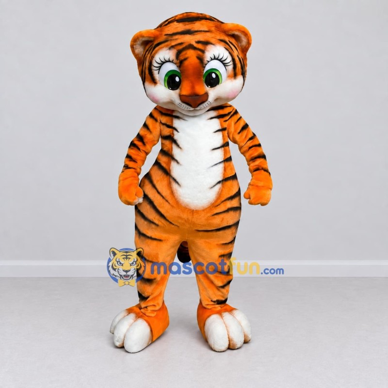 Custom Orange Black and White Tiger Mascot Costume Adult Full Body Suit for Children's Parties Custom Orange Black and White Tiger Mascot Costume Adult Full Body Suit for Children's Parties