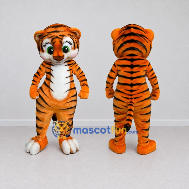 Custom Orange Black and White Tiger Mascot Costume Adult Full Body Suit for Children's Parties Custom Orange Black and White Tiger Mascot Costume Adult Full Body Suit for Children's Parties