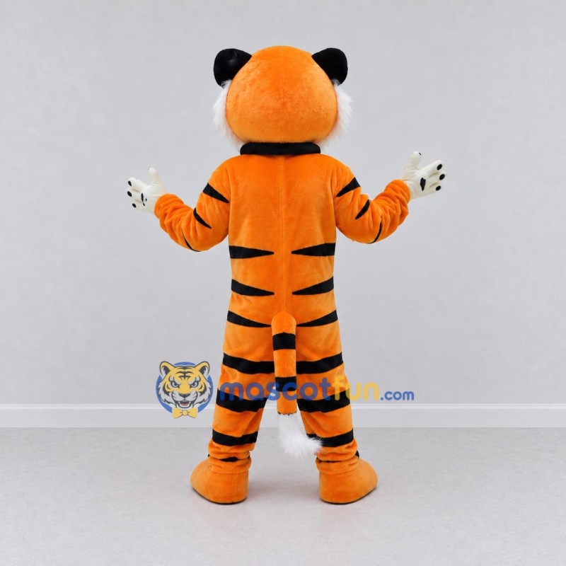 Custom Orange Black and White Tiger Mascot Costume Adult Full Body Suit for Wildlife Events Custom Orange Black and White Tiger Mascot Costume Adult Full Body Suit for Wildlife Events