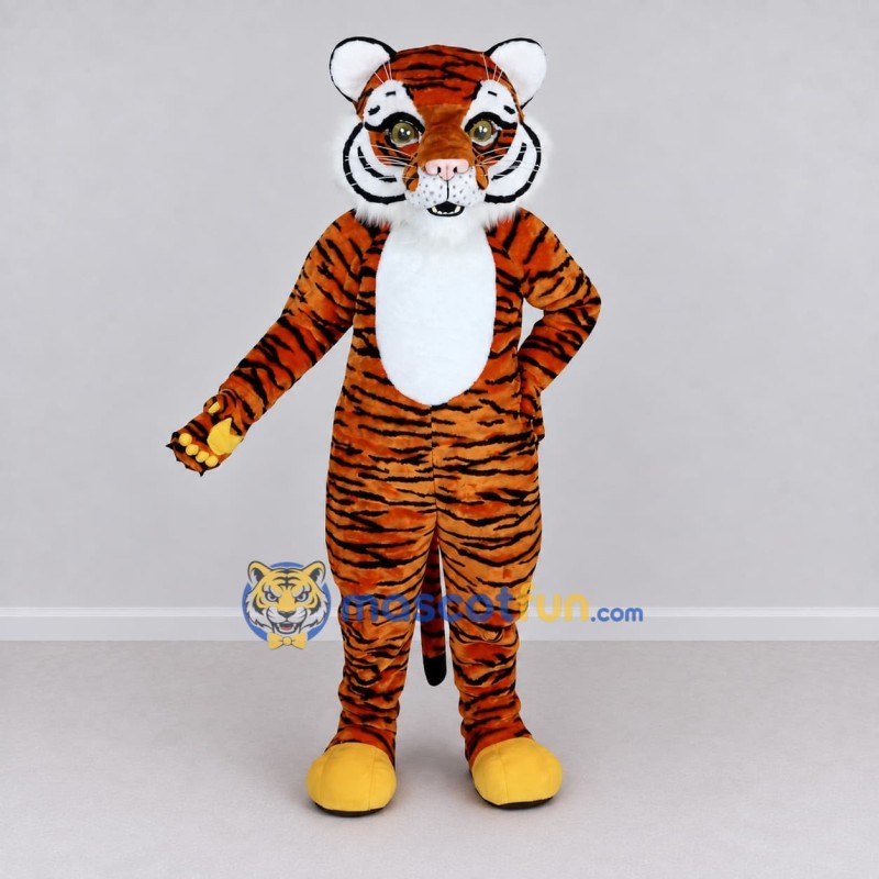 Custom Orange Black and White Tiger Mascot Costume Adult Full Body Suit for Wildlife Events Custom Orange Black and White Tiger Mascot Costume Adult Full Body Suit for Wildlife Events