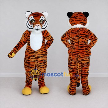 Custom Orange Black and White Tiger Mascot Costume Adult Full Body Suit for Wildlife Events
