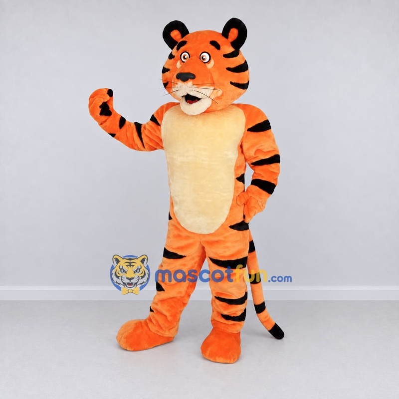 Custom Orange Black and Cream Tiger Mascot Costume Adult Full Body Suit for Wildlife Events Custom Orange Black and Cream Tiger Mascot Costume Adult Full Body Suit for Wildlife Events