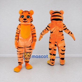 Custom Orange Black and Yellow Tiger Mascot Costume Adult Full Body Suit for Wildlife Events