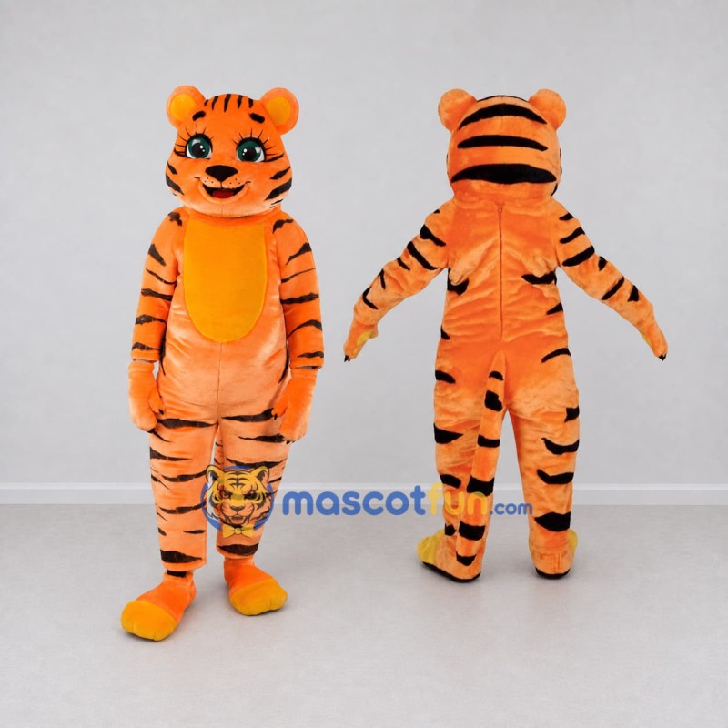 Custom Orange Black and Yellow Tiger Mascot Costume Adult Full Body Suit for Wildlife Events Custom Orange Black and Yellow Tiger Mascot Costume Adult Full Body Suit for Wildlife Events