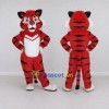 Custom Red Black and White Tiger Mascot Costume Adult Full Body Suit for Sports Events