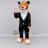 Custom Orange and Black Tiger in Sparkly Jacket Mascot Costume Adult Full Body Suit for Stage Shows Custom Orange and Black Tiger in Sparkly Jacket Mascot Costume Adult Full Body Suit for Stage Shows