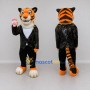 Custom Orange and Black Tiger in Sparkly Jacket Mascot Costume Adult Full Body Suit for Stage Shows