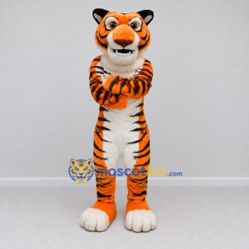 Custom Orange Black and White Tiger Mascot Costume Adult Full Body Suit for Wildlife Events Custom Orange Black and White Tiger Mascot Costume Adult Full Body Suit for Wildlife Events