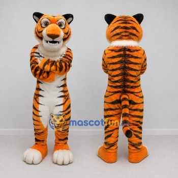 Custom Orange Black and White Tiger Mascot Costume Adult Full Body Suit for Wildlife Events