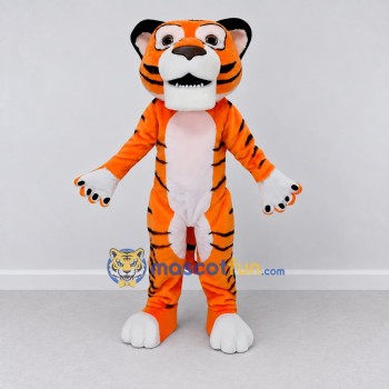 Custom Orange Black and White Tiger Mascot Costume Adult Full Body Suit for Wildlife Events Custom Orange Black and White Tiger Mascot Costume Adult Full Body Suit for Wildlife Events