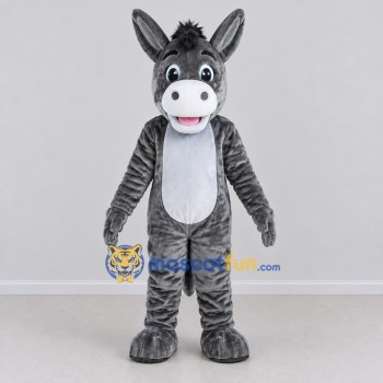 Custom Gray and White Donkey Mascot Costume Adult Full Body Suit for Farm Events