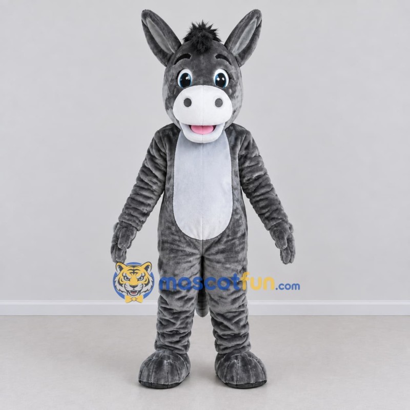 Custom Gray and White Donkey Mascot Costume Adult Full Body Suit for Farm Events Custom Gray and White Donkey Mascot Costume Adult Full Body Suit for Farm Events