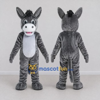 Custom Gray and White Donkey Mascot Costume Adult Full Body Suit for Farm Events