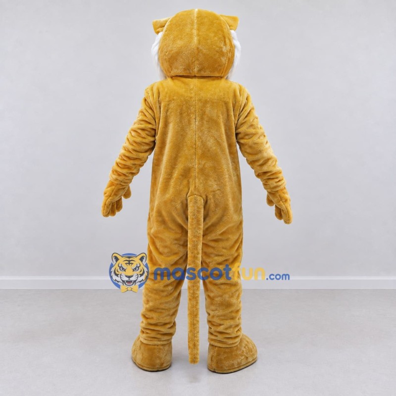 Custom Golden Yellow and White Roaring Big Cat Mascot Costume Adult Full Body Suit for Wildlife Events Custom Golden Yellow and White Roaring Big Cat Mascot Costume Adult Full Body Suit for Wildlife Events