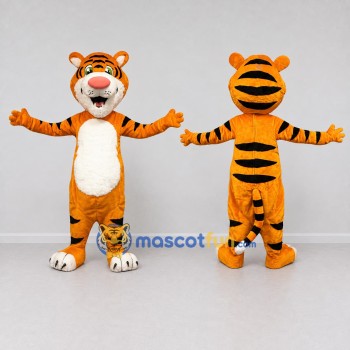 Custom Orange Black and White Tiger Mascot Costume Adult Full Body Suit for Wildlife Events
