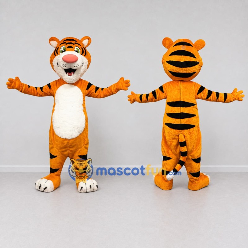 Custom Orange Black and White Tiger Mascot Costume Adult Full Body Suit for Wildlife Events Custom Orange Black and White Tiger Mascot Costume Adult Full Body Suit for Wildlife Events