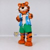 Custom Orange Blue and Green Tiger in Hawaiian Shirt Mascot Costume Adult Full Body Suit for Summer Events Custom Orange Blue and Green Tiger in Hawaiian Shirt Mascot Costume Adult Full Body Suit for Summer Events