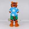 Custom Orange Blue and Green Tiger in Hawaiian Shirt Mascot Costume Adult Full Body Suit for Summer Events Custom Orange Blue and Green Tiger in Hawaiian Shirt Mascot Costume Adult Full Body Suit for Summer Events