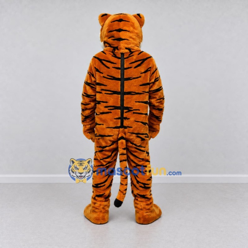 Custom Orange Black and White Roaring Tiger Mascot Costume Adult Full Body Suit for Sports Events