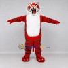 Custom Red Black and White Roaring Tiger Mascot Costume Adult Full Body Suit for Sports Events