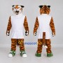 Custom Orange Black and White Tiger in Sportswear Mascot Costume Adult Full Body Suit for Sports Events