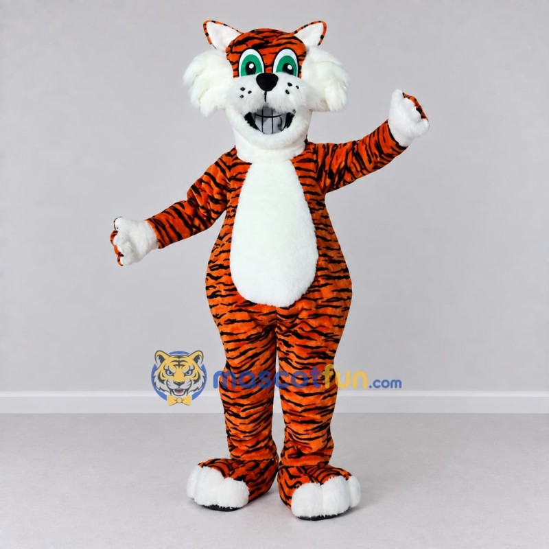 Custom Orange Black and White Tiger Mascot Costume Adult Full Body Suit for Wildlife Events Custom Orange Black and White Tiger Mascot Costume Adult Full Body Suit for Wildlife Events