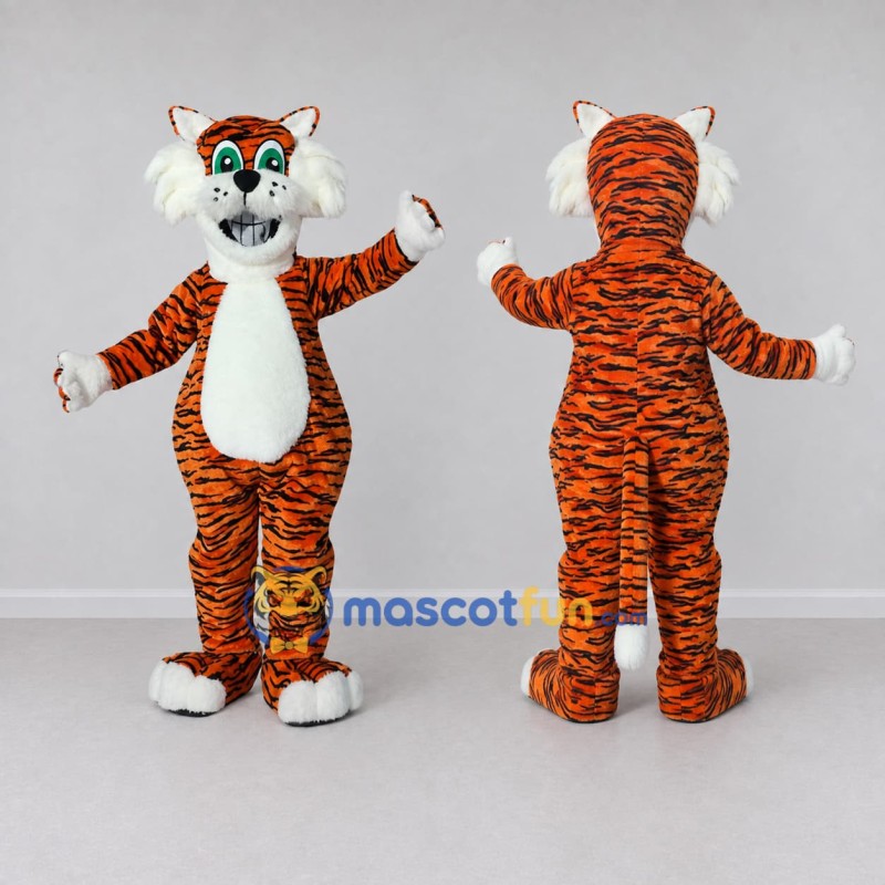 Custom Orange Black and White Tiger Mascot Costume Adult Full Body Suit for Wildlife Events Custom Orange Black and White Tiger Mascot Costume Adult Full Body Suit for Wildlife Events