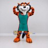 Custom Orange Black and Green Striped Feline in Sportswear Mascot Costume Adult Full Body Suit for Sports Events Custom Orange Black and Green Striped Feline in Sportswear Mascot Costume Adult Full Body Suit for Sports Events