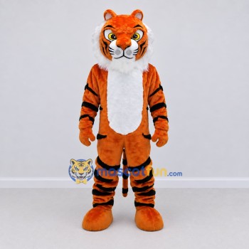 Custom Orange Black and White Tiger Mascot Costume Adult Full Body Suit for Wildlife Events Custom Orange Black and White Tiger Mascot Costume Adult Full Body Suit for Wildlife Events