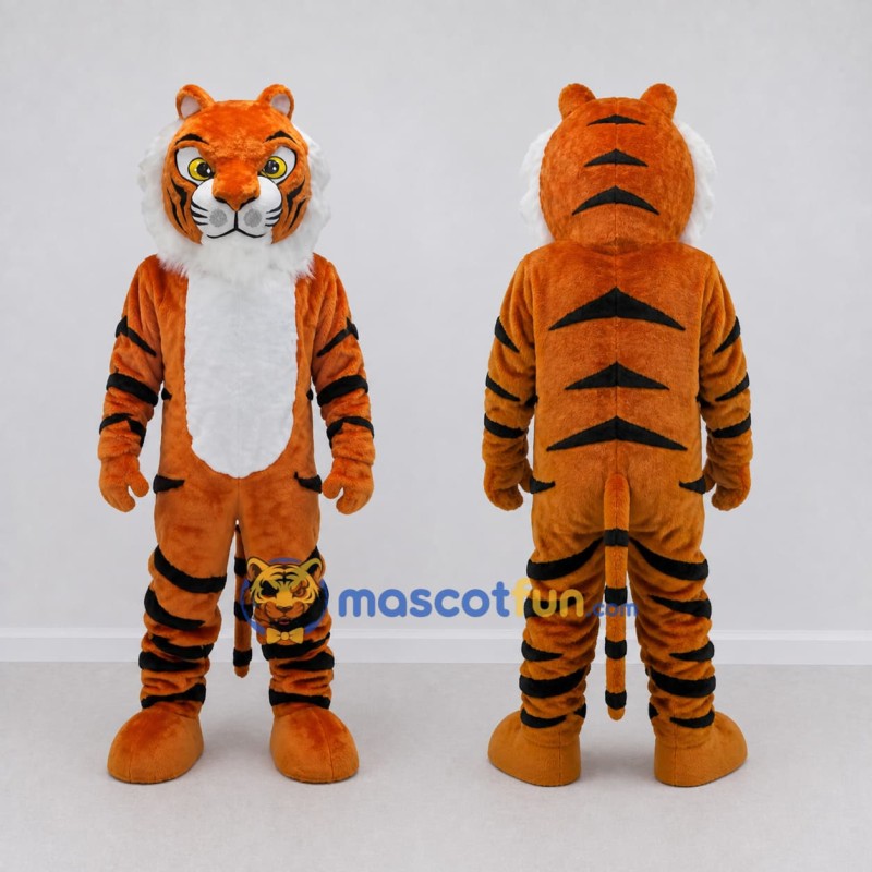 Custom Orange Black and White Tiger Mascot Costume Adult Full Body Suit for Wildlife Events Custom Orange Black and White Tiger Mascot Costume Adult Full Body Suit for Wildlife Events