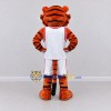 Custom Orange White and Blue Tiger in Sportswear Mascot Costume Adult Full Body Suit for Sports Events Custom Orange White and Blue Tiger in Sportswear Mascot Costume Adult Full Body Suit for Sports Events