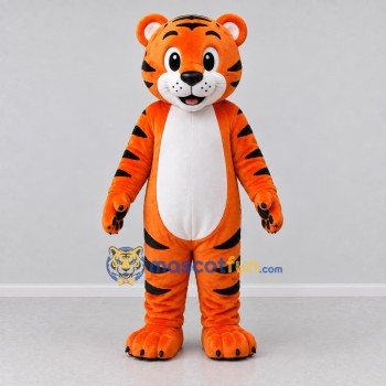 Custom Orange Black and White Tiger Mascot Costume Adult Full Body Suit for Wildlife Events Custom Orange Black and White Tiger Mascot Costume Adult Full Body Suit for Wildlife Events