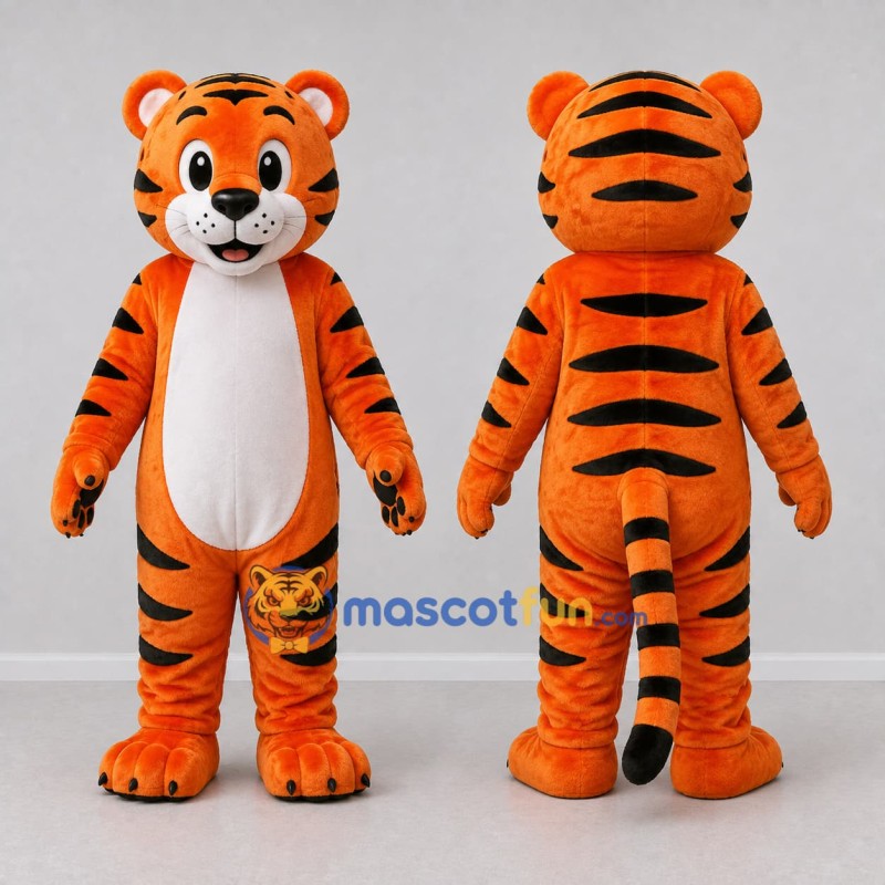 Custom Orange Black and White Tiger Mascot Costume Adult Full Body Suit for Wildlife Events Custom Orange Black and White Tiger Mascot Costume Adult Full Body Suit for Wildlife Events