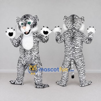 Custom White and Black White Tiger Mascot Costume Adult Full Body Suit for Wildlife Events